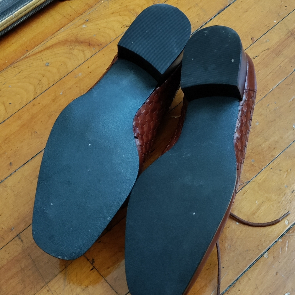 DREW Brown Woven Leather Flats - Picture 8 of 10